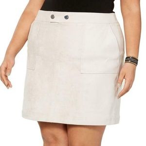 INC Beige Tan Micro Suede Mini Skirt Plus Choose